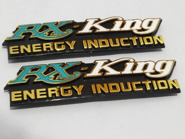 Emblem RX King tulisan timbul rx king tutup aki box energi induction 2pcs