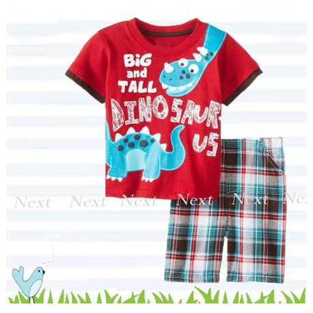 Setelan Baju Anak / Stelan NEXT Dino Red Boy / Baju Santai / Fashion Boy