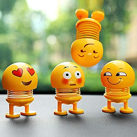 BONEKA PER GOYANG EMOTIKON MAINAN EMOJI LED MOBIL MOTOR AKSESORIS INTERIOR EMOTICON MOBIL