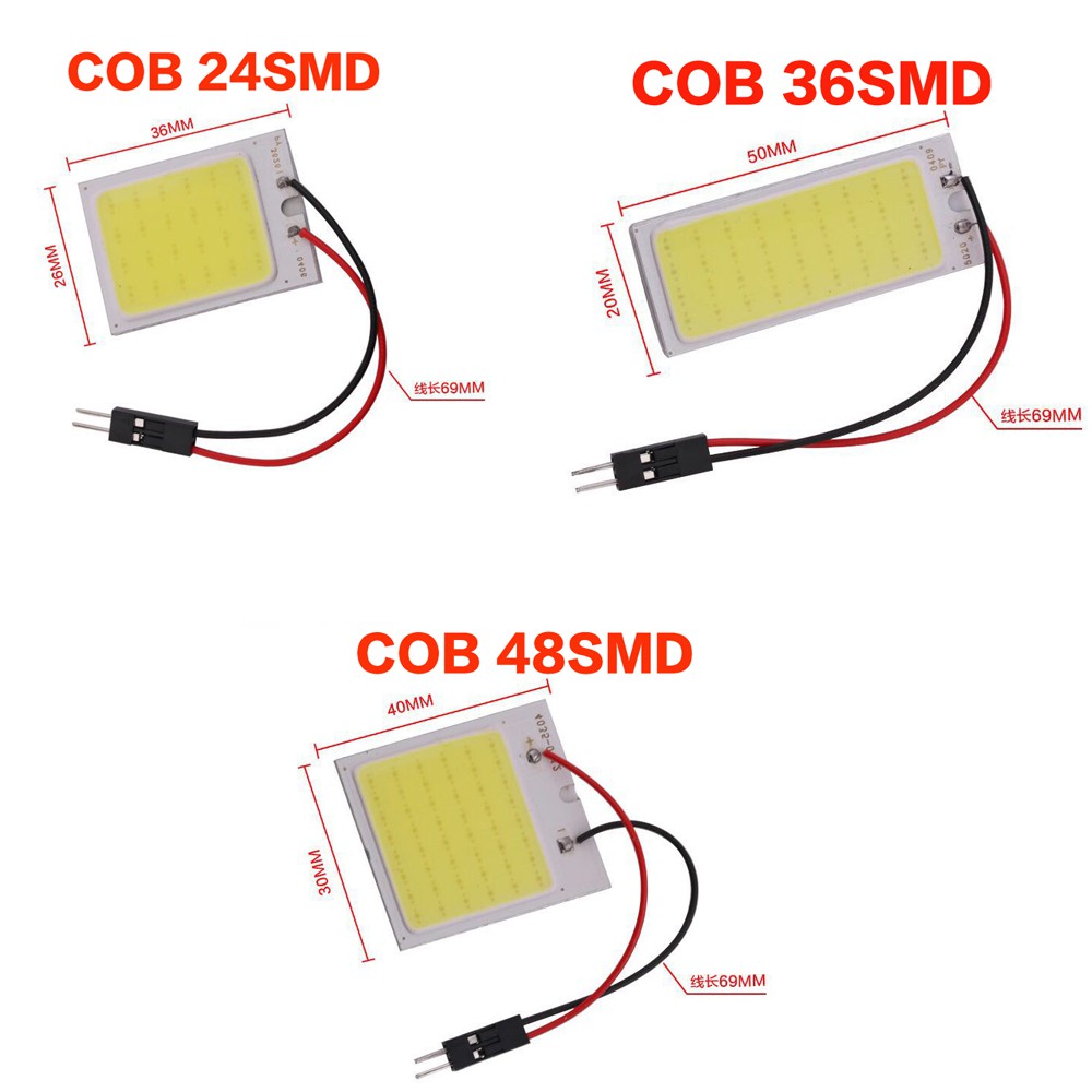 1pc Lampu LED COB 48 SMD T10 4W 12V Warna Putih Untuk Interior Mobil