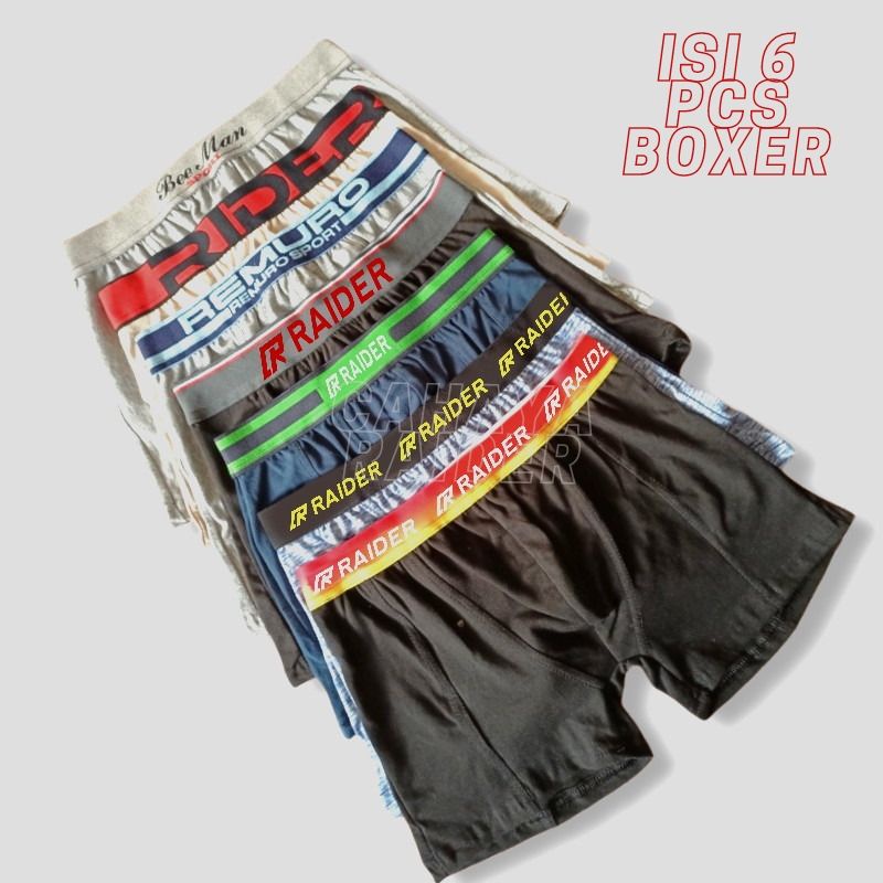 CRD Celana Dalam Pria Boxer katun 6 pcs M L XL XXL