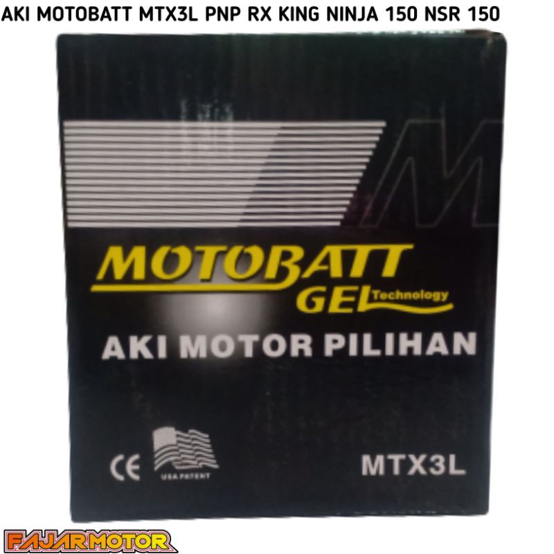 MOTOBATT AKI GEL 12V PNP RX KING NINJA 150 NSR 150 fresh stok