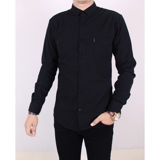  Gambar  Baju Hem  Hitam  Polos  Kumpulan Model Kemeja