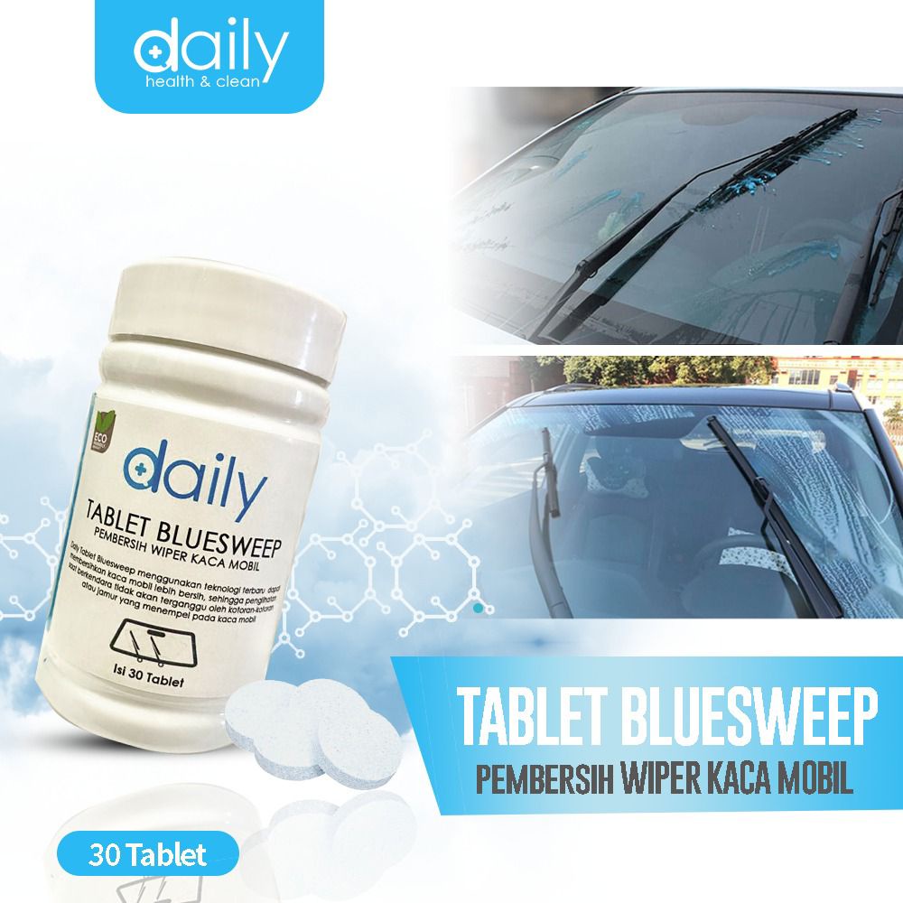 PEMBERSIH WIPER KACA MOBIL DAILY BLUESWEEP WIPER FLUID TABLET PREMIUM