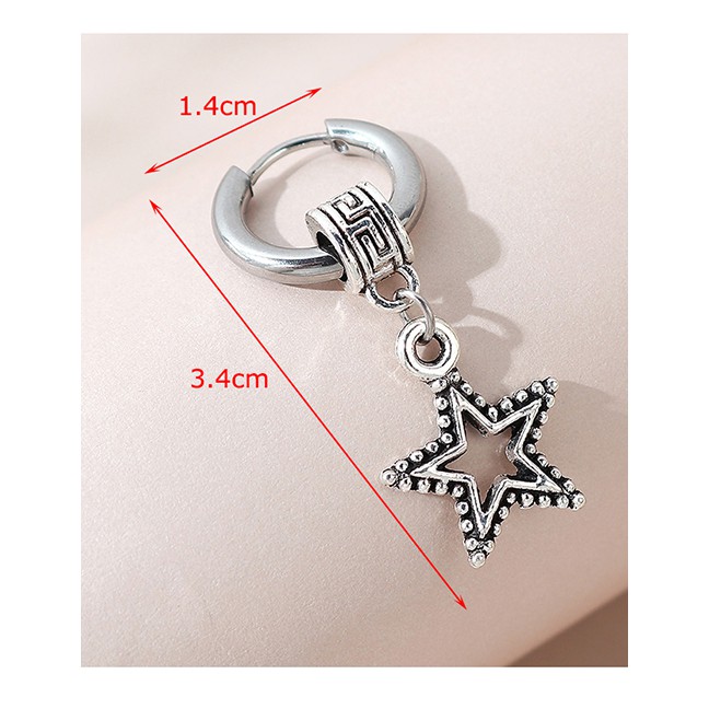 LRC Anting Tusuk Fashion Five-pointed Star Five-pointed Star Unilateral Y65409