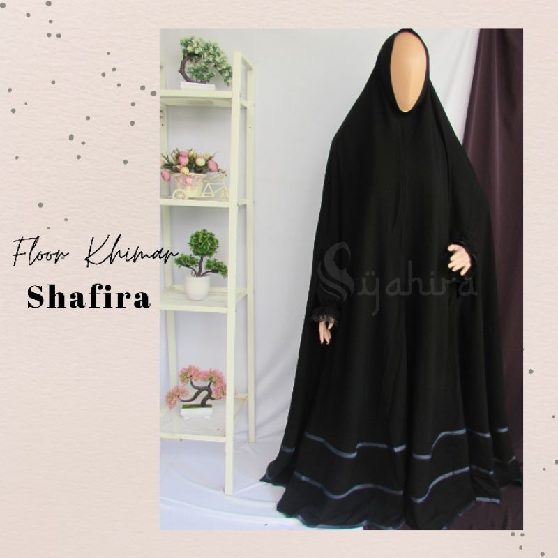 Floor Khimar Jetblack Bolong Tangan