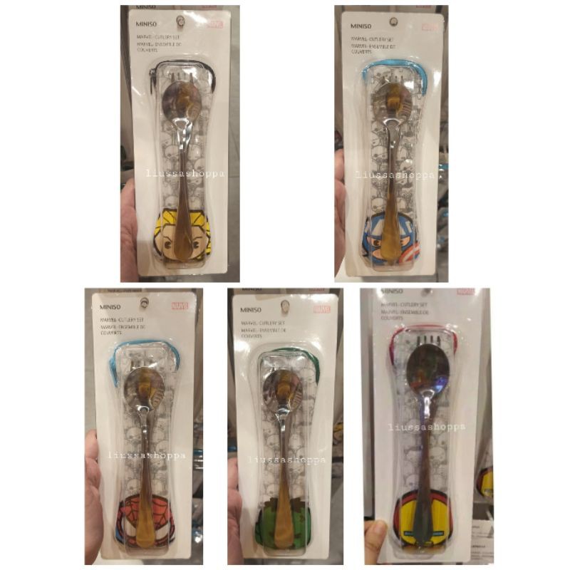 Jual Alat Makan Miniso Marvel Cutlery Set Pcs Indonesia Shopee