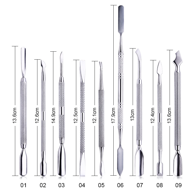 Set Alat Pembersih Kutikula Bahan Stainless Steel Untuk Manicure Pedicure