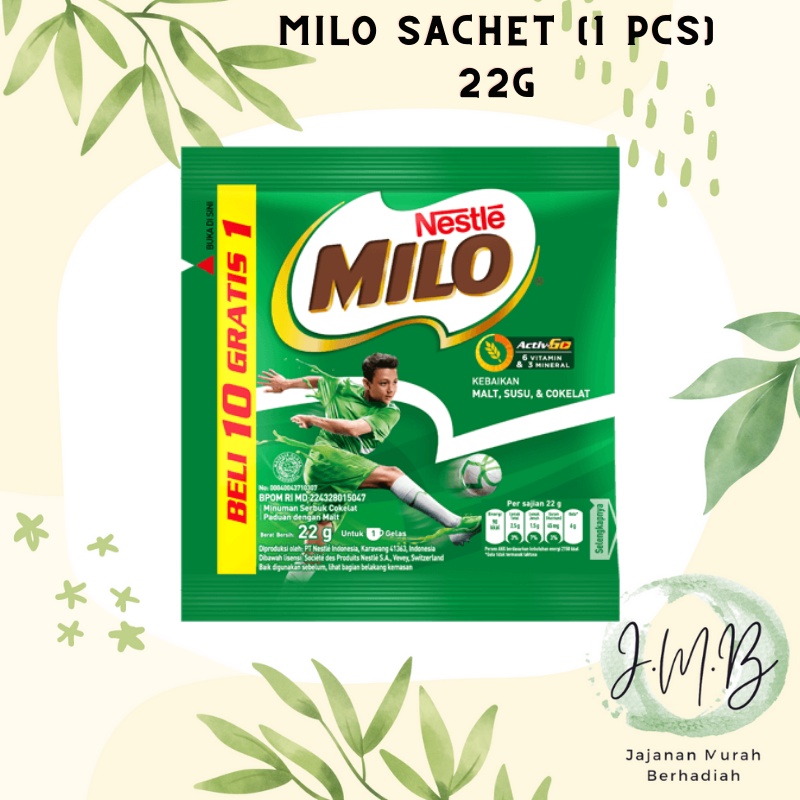 

MILO - MILO 22gr (1 PCS) Active Go Minuman Susu Coklat Serbuk Sachet