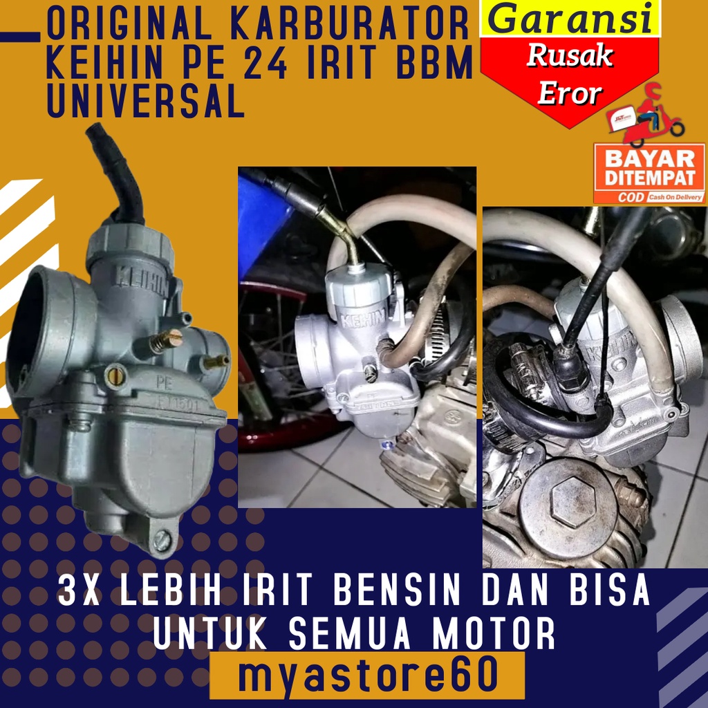 Karburator Karbu Keihin PE 24 Irit Bensin Irit Bahan Bakar Minyak Carburator Karbulator PE24 KEIHIN Hemat BBM Bensin UNIVERSAL