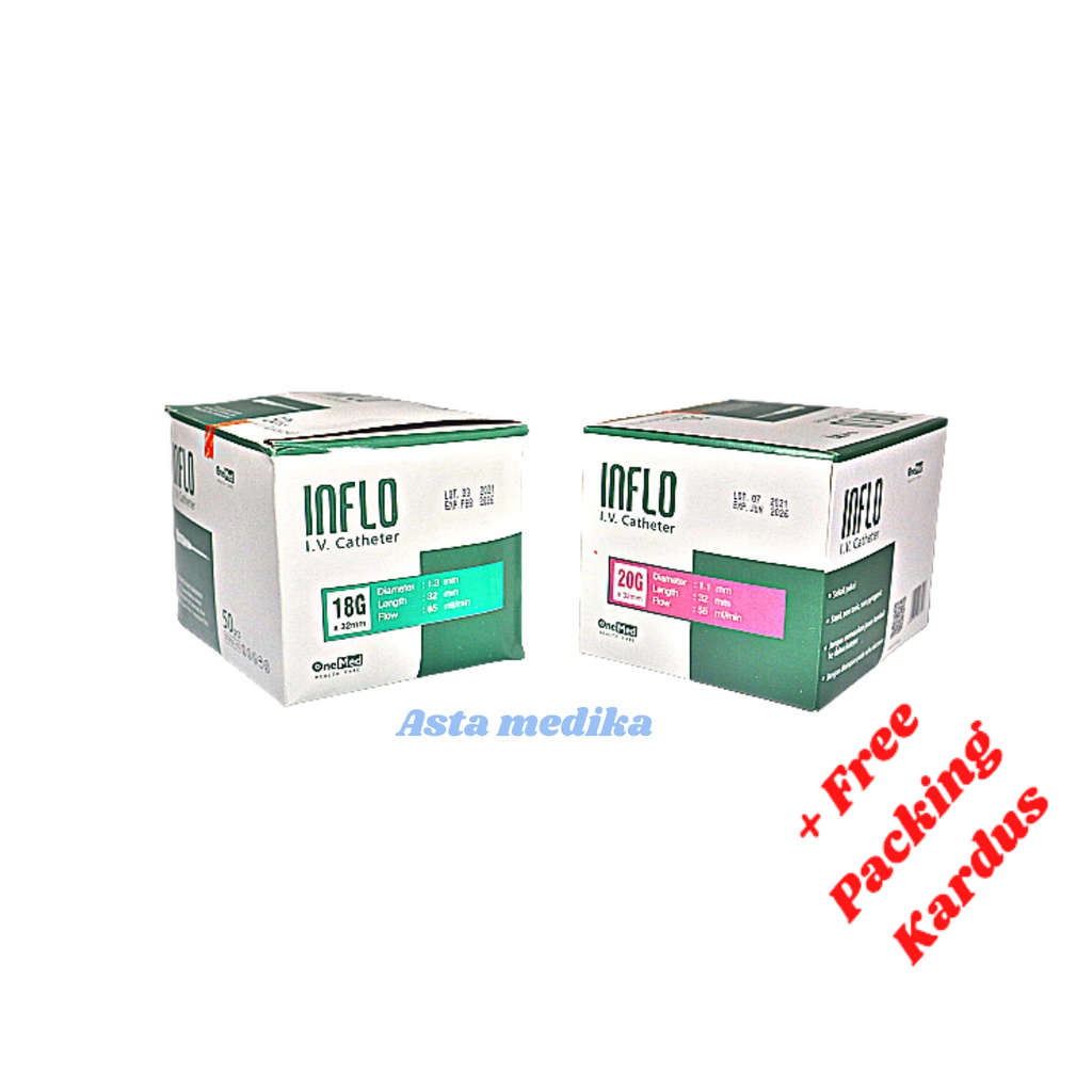 Inflo 18G 20G 22G 24G Onemed Jarum Infus Abocath Iv Catheter 18G 20G 22G 24G One Med