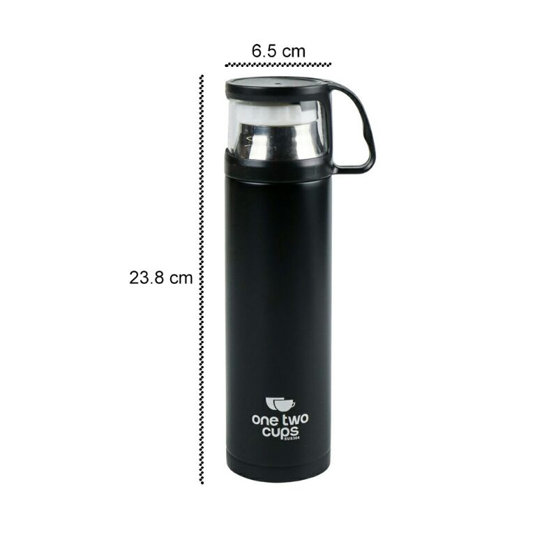 Botol Minum Thermos With Cup Head 50ml One Two Cups Sus304