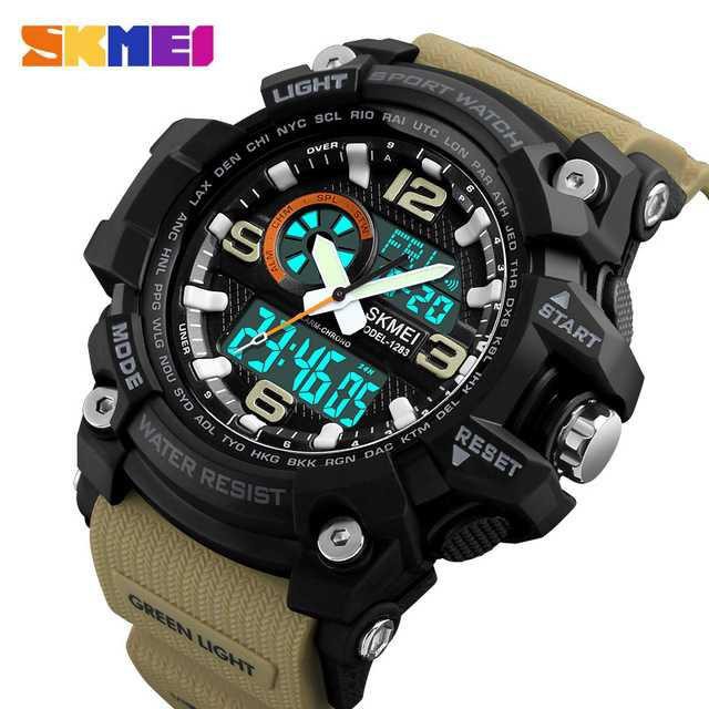 SKMEI Jam Tangan Digital Analog Pria - 1283 [Coffee]