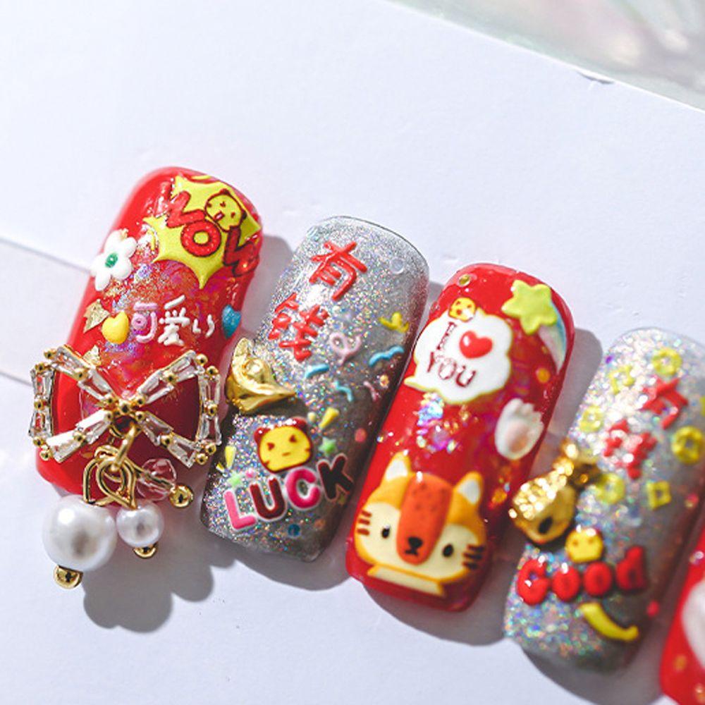 Mxbeauty Stiker Kuku Motif Kartun Hewan Fortuna / Macan Tutul / Bintang 5D Untuk Dekorasi Nail Art DIY