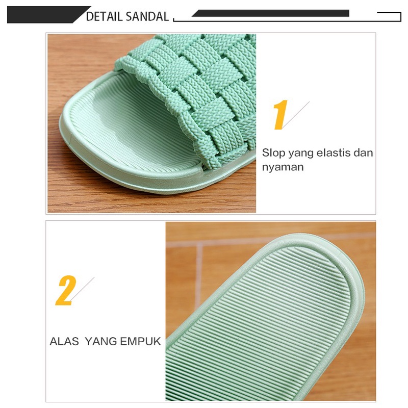 Sandal Selop Karet Wanita Sendal Slop Cewek Wonderly  l V202-A42