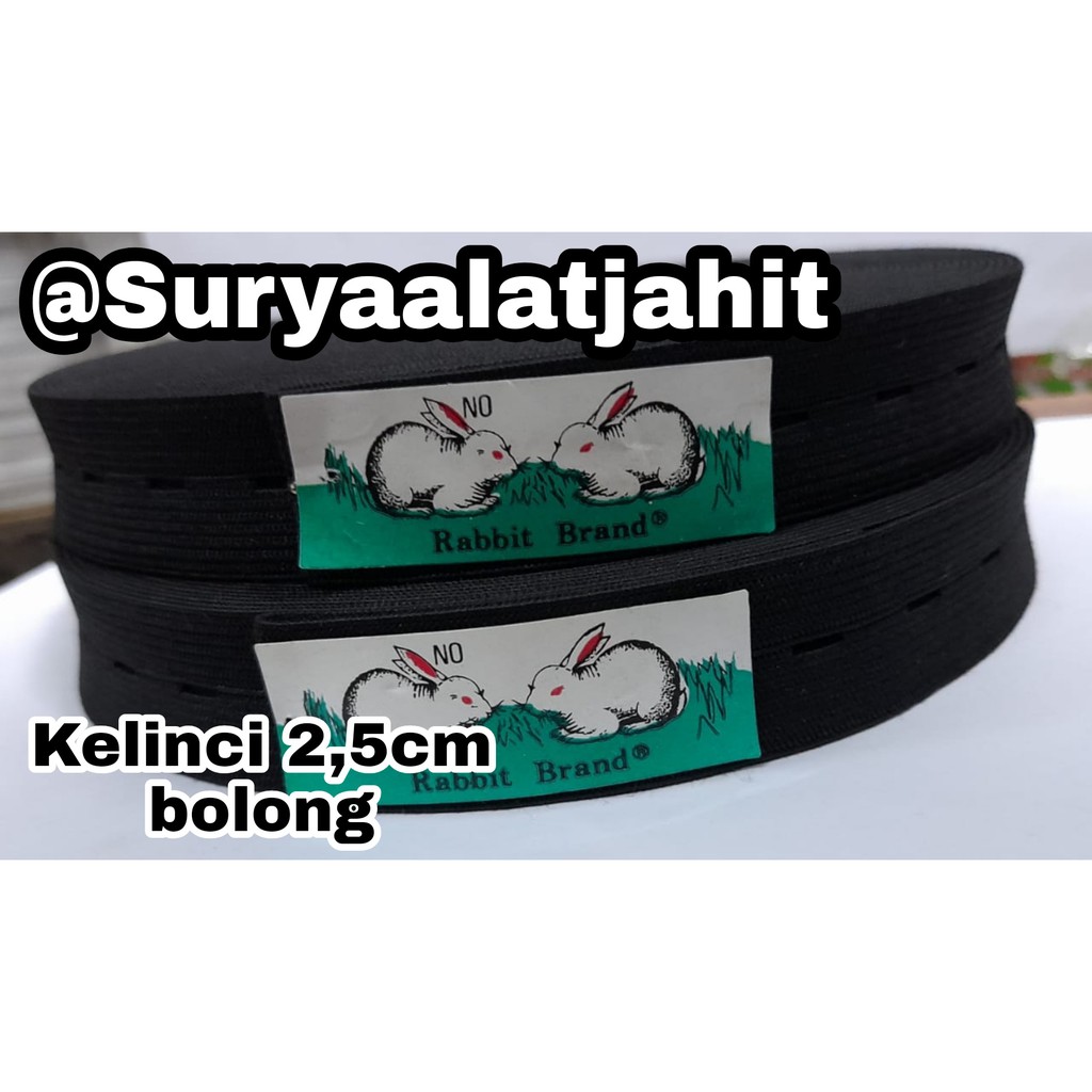 Karet Kelinci 1in (2.3cm) ada lubang Hitam =rp.19.500/1pcs