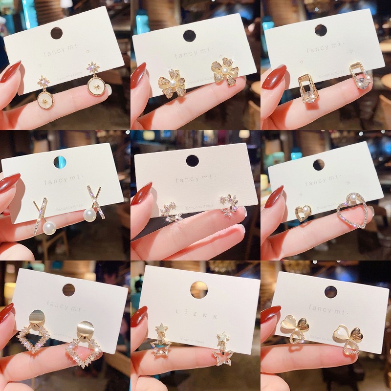 Anting full Berlian Untuk Wanita / Anting Korea Import Wanita / Anting Fashion Wanita Korea Import/Anting Wanita Lapis Emas Aksesoris/ Anting Fashion