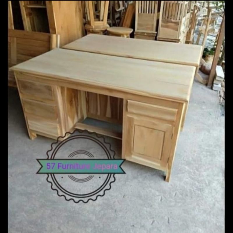 Meja kantor /Meja guru jati mentahan