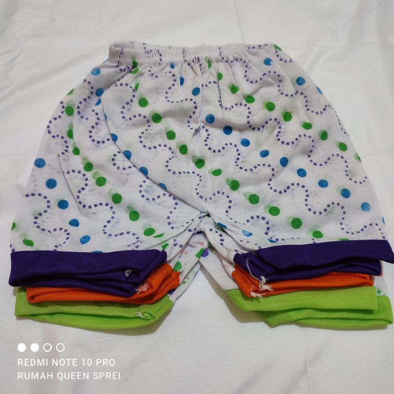 12 Pcs Celana Bayi Pendek Murah Lusinan Celana Bayi Warna dan Putih