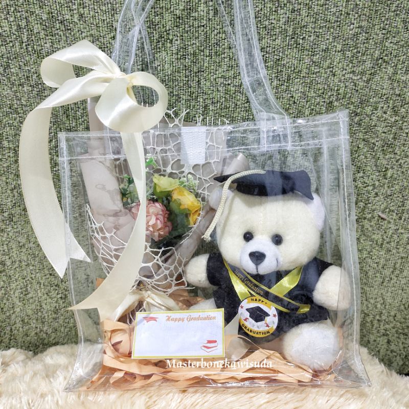 Leeopard Hampers Wisuda Tas Mika Boneka / Buket Bunga Artificial/ Kado Wisuda / Hadiah Wisuda /