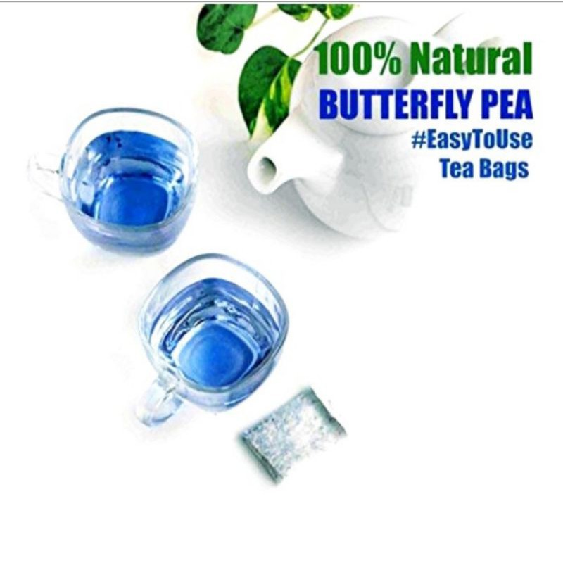 BUTTERFLY PEA TEA : BLUE BUTTERFLY PEA FLOWER TEA 30 TEA BAG