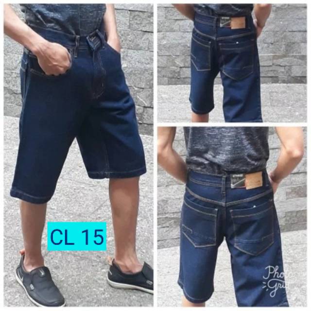 Celana Pendek Soft Jeans Keren Pria untuk Santai Hangout Celana Casual Jeans Cowok Bagus