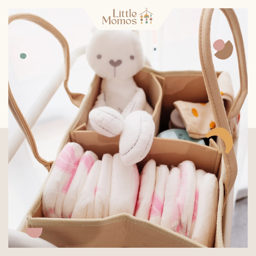 Little Momos Caddy Bag Ada Tutup Diaper Organizer / Tas Popok Peralatan Bayi seperti Kinderkeen