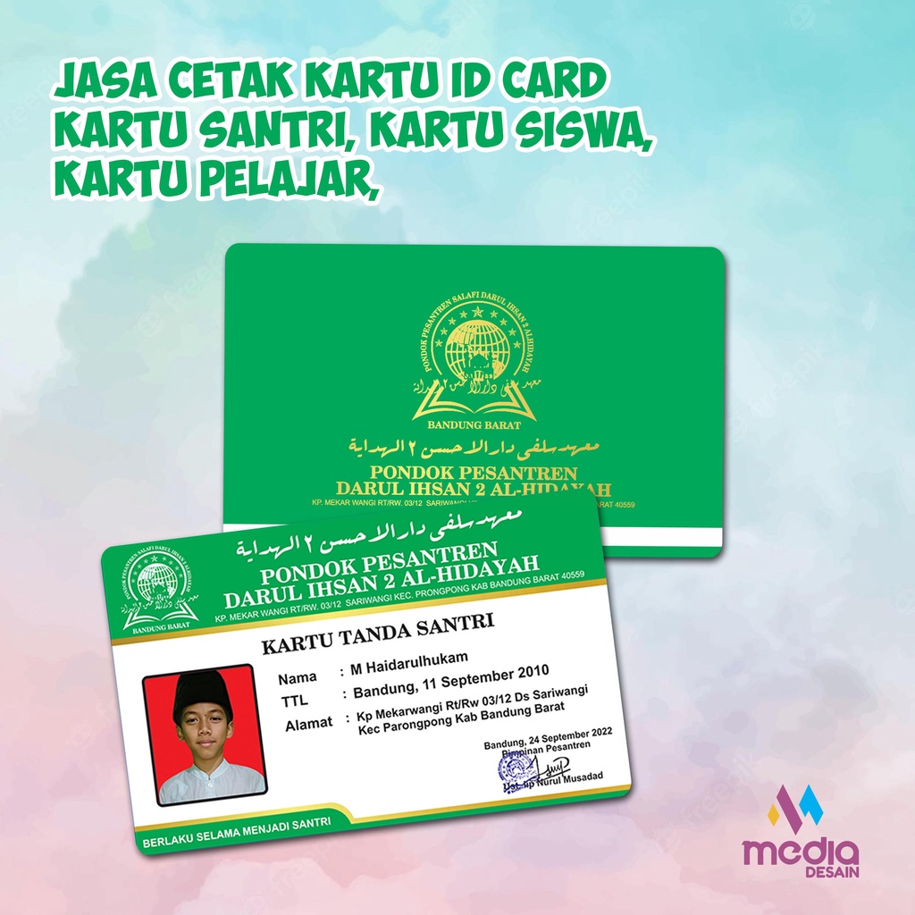 

Id Card / Member Card, Member GameKartu Santri, Kartu Siswa, Kartu Pelajar,