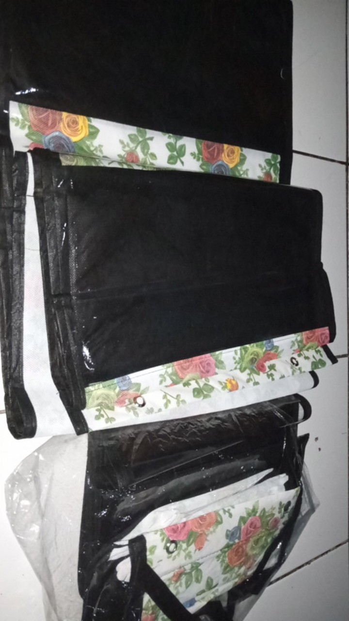 Promo Murah Rak Set 3in1 Motif Bunga Rak Gantung Underwear, Sepatu Dan Tas Tanpa Resleting
