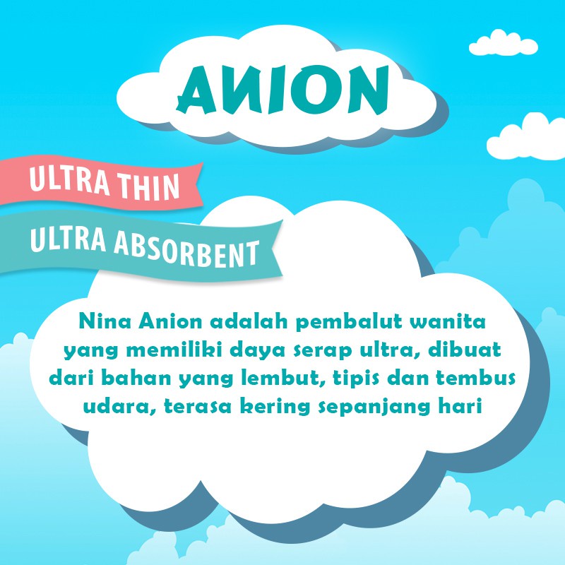 Bagus Nina Anion Pembalut Wanita 24, 27, 33 cm 10's / 1 Pack isi 10 pcs Pads - TBT