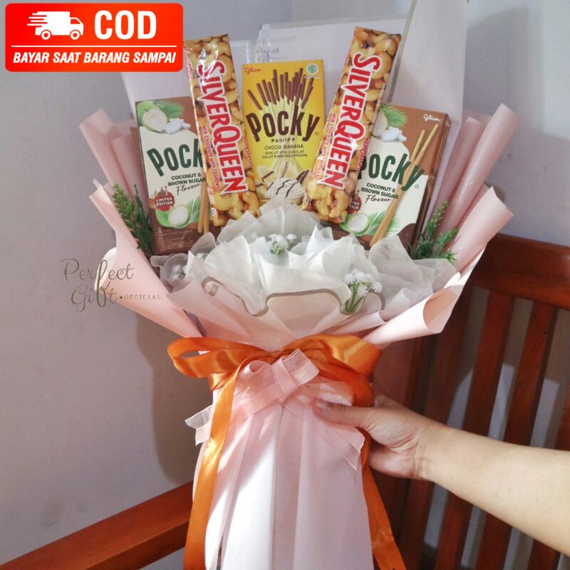 

(PERFECTGIFT.OFFICIAL) HADIAH KADO ULANG TAHUN ANNIV BUKET SNACK COKLAT SILVERQUEEN POCKY MURAH UNTUK PACAR JAMBI