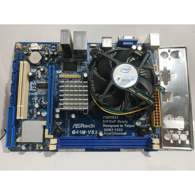 PAKET MOBO G41 DDR3 + CORE2DUO + FAN + RAM 4Gb 1 keping