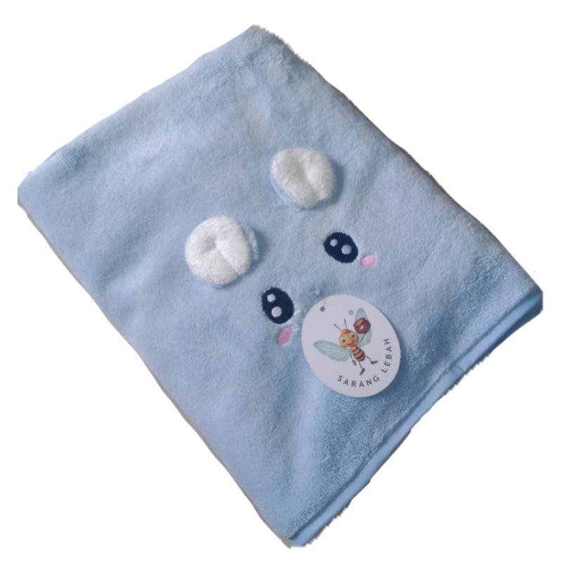 Handuk Bayi Lembut Murah UK 50X100 CM-BIRU MUDA
