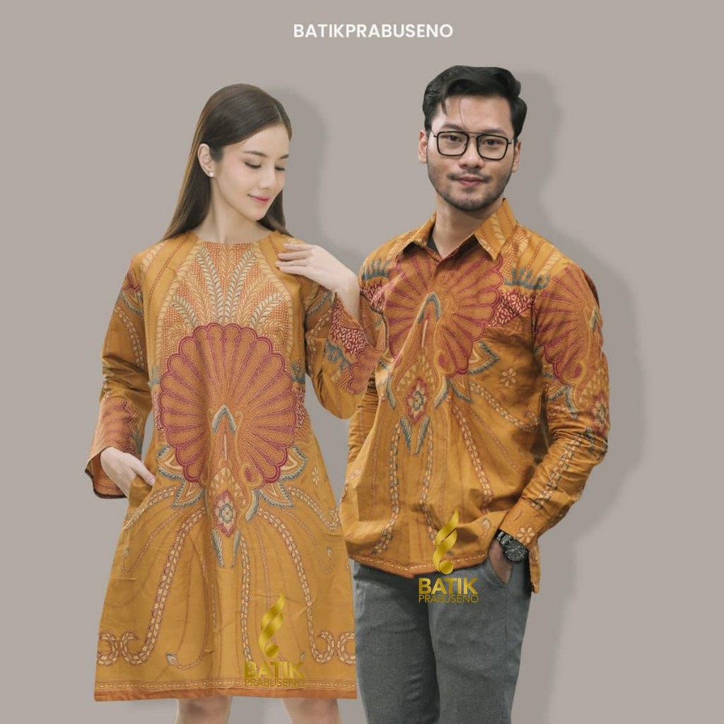 Oksana Hem Baju Kemeja Batik Pria Wanita Lengan Panjang Slimfit Ori Prabuseno Couple Cewe Cowo Busui