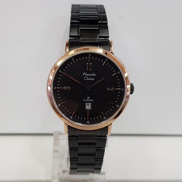jam tangan alexandre christie ac 8499 wanita black rose gold barang ada