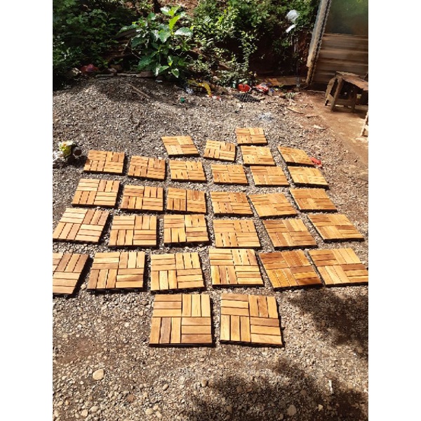 Lantai kayu jati, parquet jati finising + anti jamur