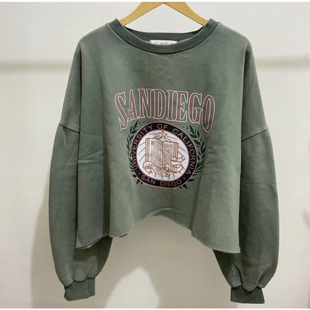 SANDIEGO COFFE SWEATER CROPE BAHAN FLEECE