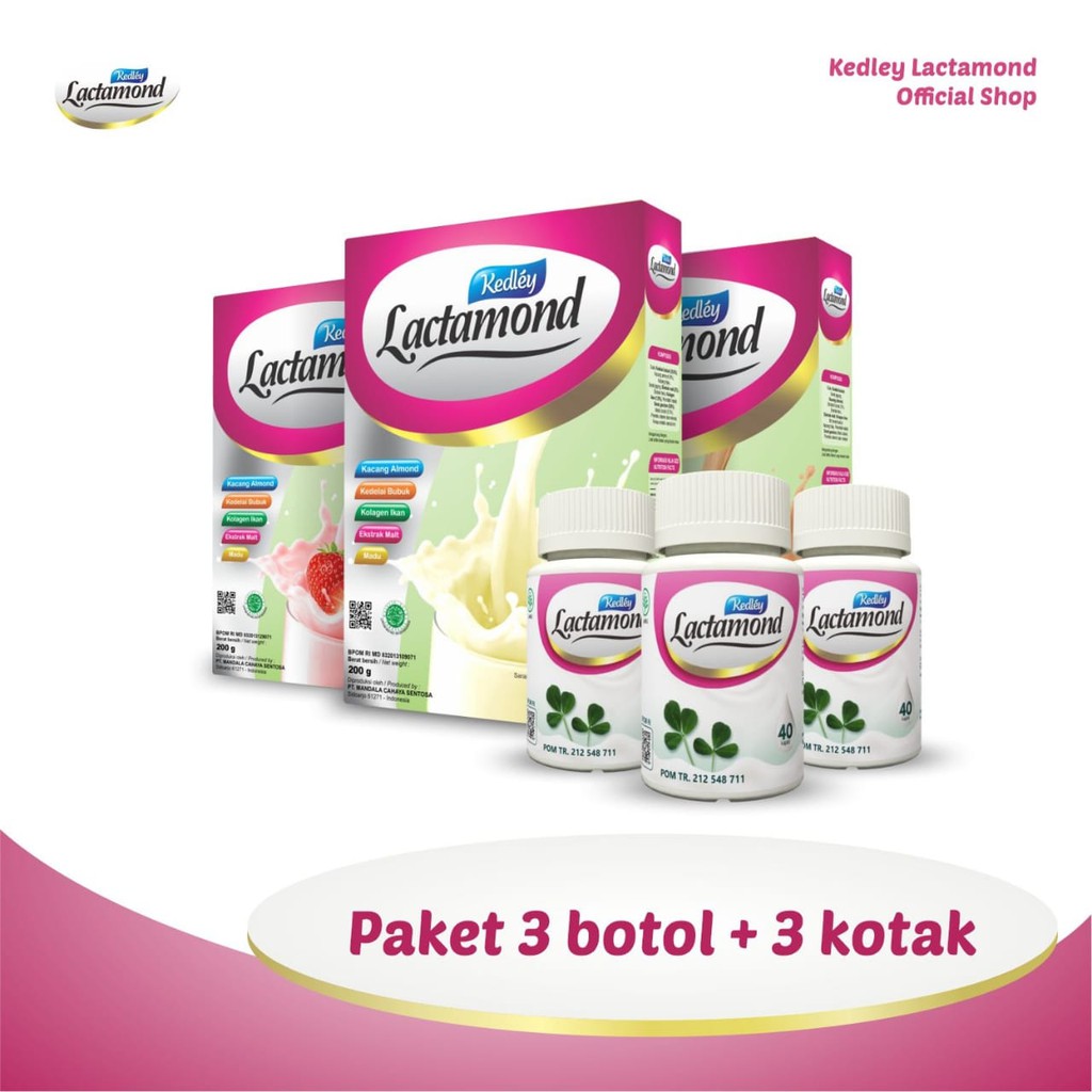 KEDLEY LACTAMOND Paket 3 botol + 3 kotak | Bundling Booster ASI | Paling Hemat