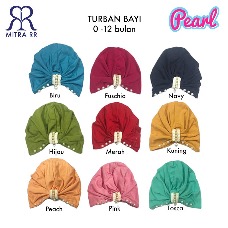 Turban Bayi / Turban Anak ( 0-3 tahun ) Headwrap Baby Renda Pompom Pita Pearl Bunga Spandex Newborn