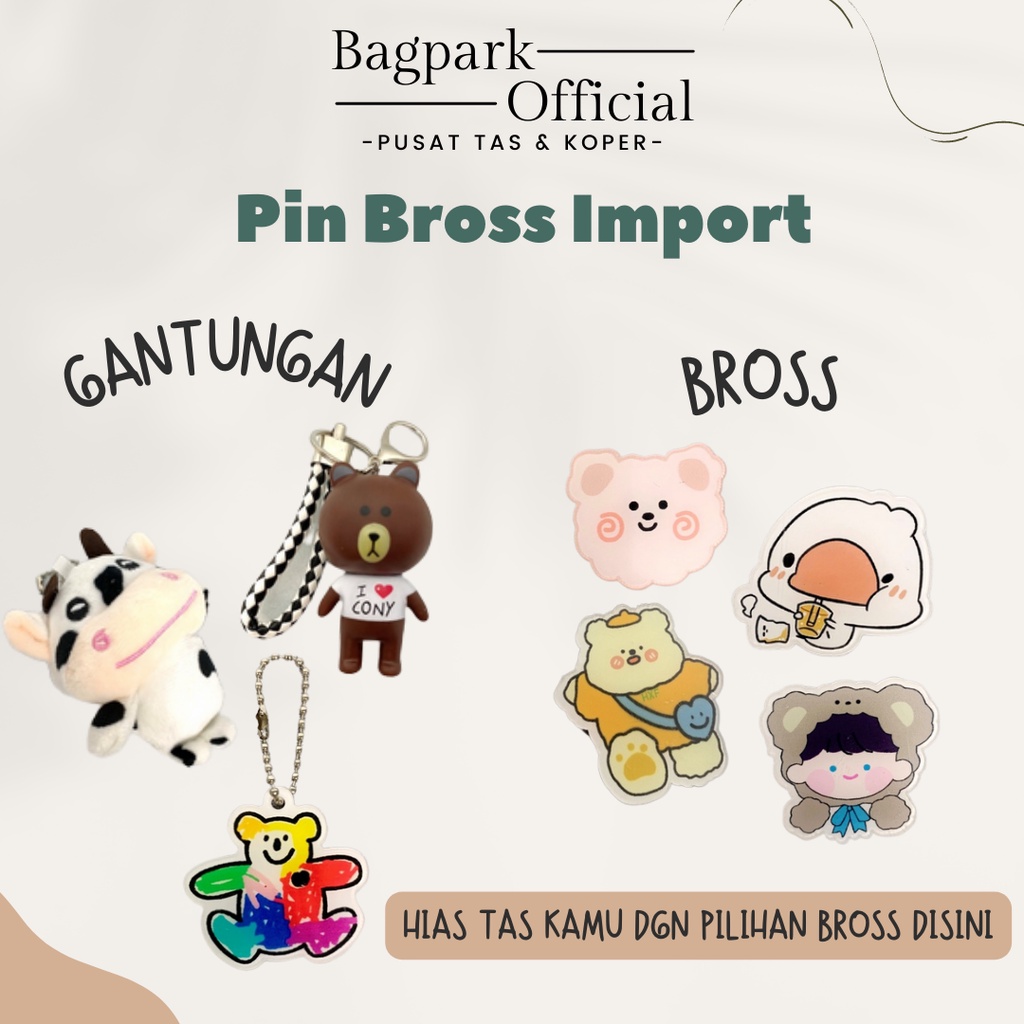 Bros Lucu Bros Murah Bros Korea Gantungan Brown Gantungan Tas Unik Motif Kartun Bahan Alloy Bros Tas Murah