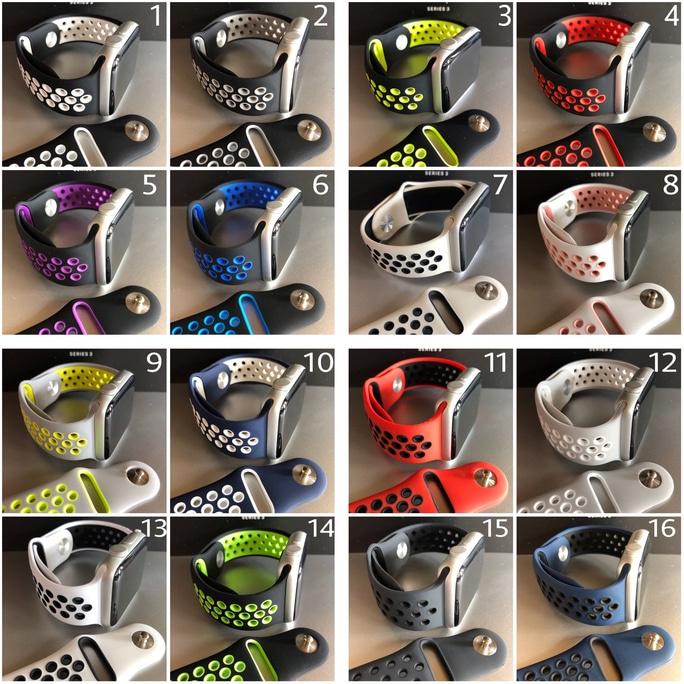 BAYAR DITEMPAT Apple Watch Series 4/5 42mm 44mm Nike Strap Replacement Wristband - 1. BLACK-WHITE