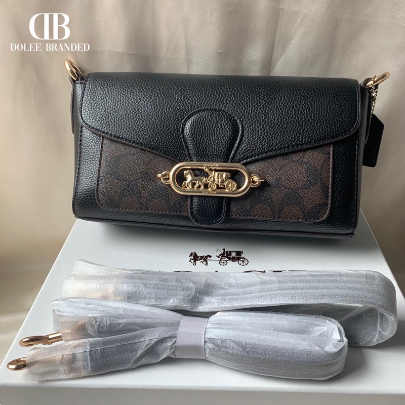 SMALL JADE SHOULDER BAG WITH SIGNATURE CANVAS DETAIL (COACH 90782)