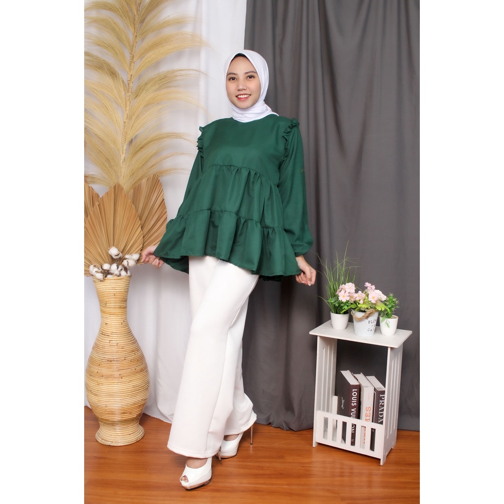 Tq88indonesia Baju Blouse Rempel / Annaya Blouse / Baju Atasan Wanita / Blus Terbaru / Ootd Terbaru / Outfit Citayam Kekinian