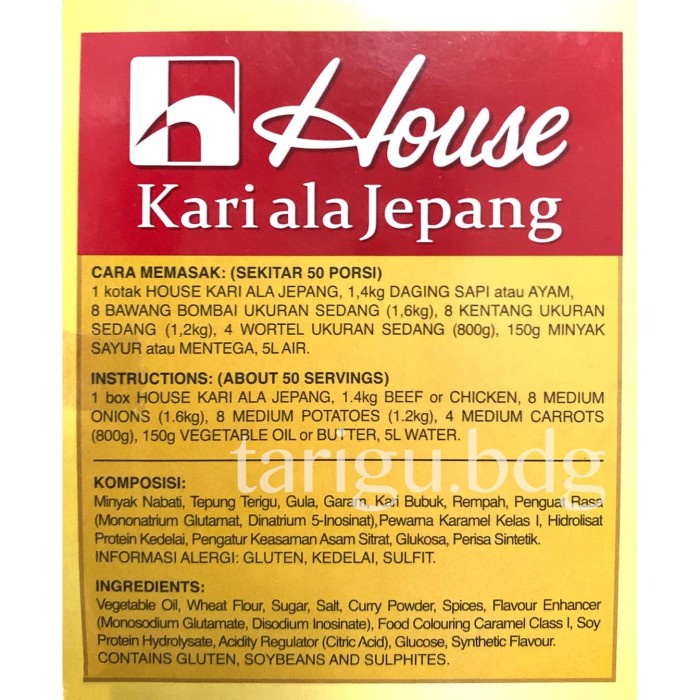 

Instan-Masak-Bumbu- Kari Jepang House 180Gr - Curry Instant Block - Kari Instan Halal -Bumbu-Masak-