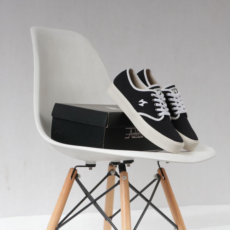 Sepatu ASVEGA Clasic Series Hitam Original Sepatu Sneakers Casual Skate Terbaru Dan Berkualitas