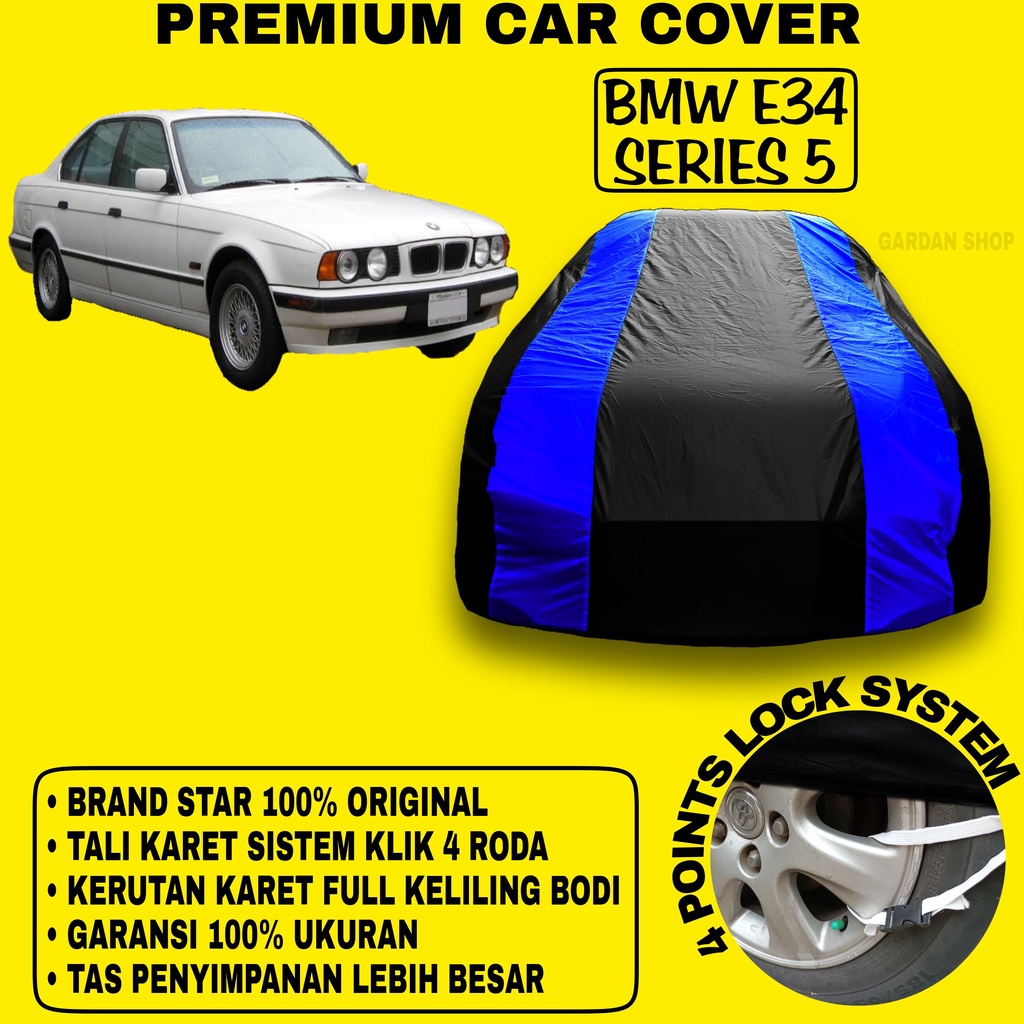 Body Cover BMW E34 SERIES 5 Sarung Strip BIRU Penutup Pelindung Bodi Mobil Bmw E34 Series 5 PREMIUM