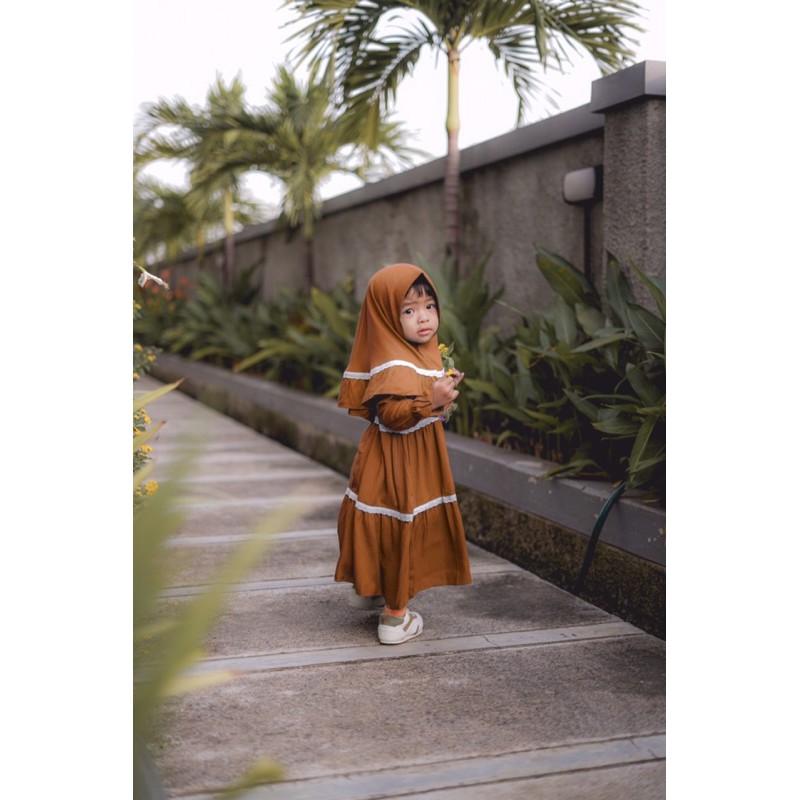 Gamis Anak Zahida Set Camel (0-4 tahun)