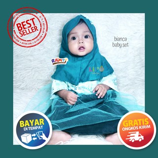 eLBi Bianca Baby set baju bayi lucu gamis muslim eLBi Bianca Baby set baju bayi lucu gamis muslim