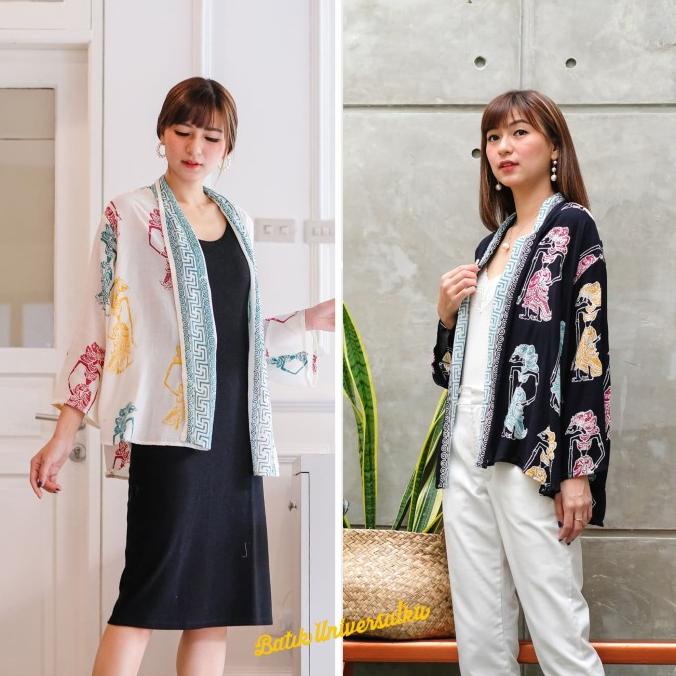 Baju Batik Wanita. Outer Cardigan Blazer Batik Kerja - Wayang rnb Termurah