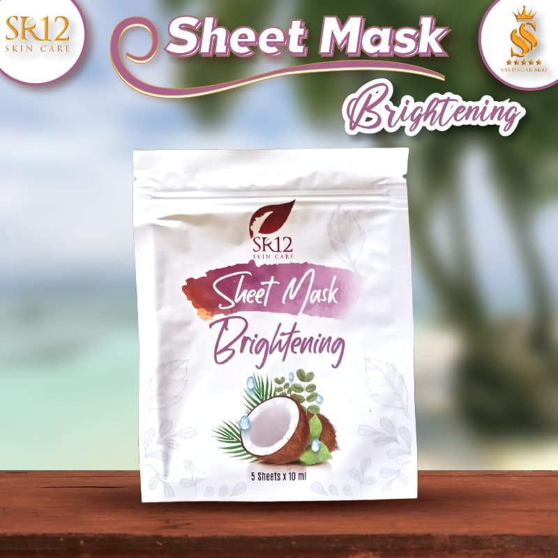 MASKER WAJAH PREMIUM / SHEET MASK BRIGHTENING SR12/ SHEET MASK PENCERAH WAJAH /  MASKER GLOWING / Masker wajah original / premium / berkualitas / termurah / terbaik / bagus / bpom / saudagarsr12